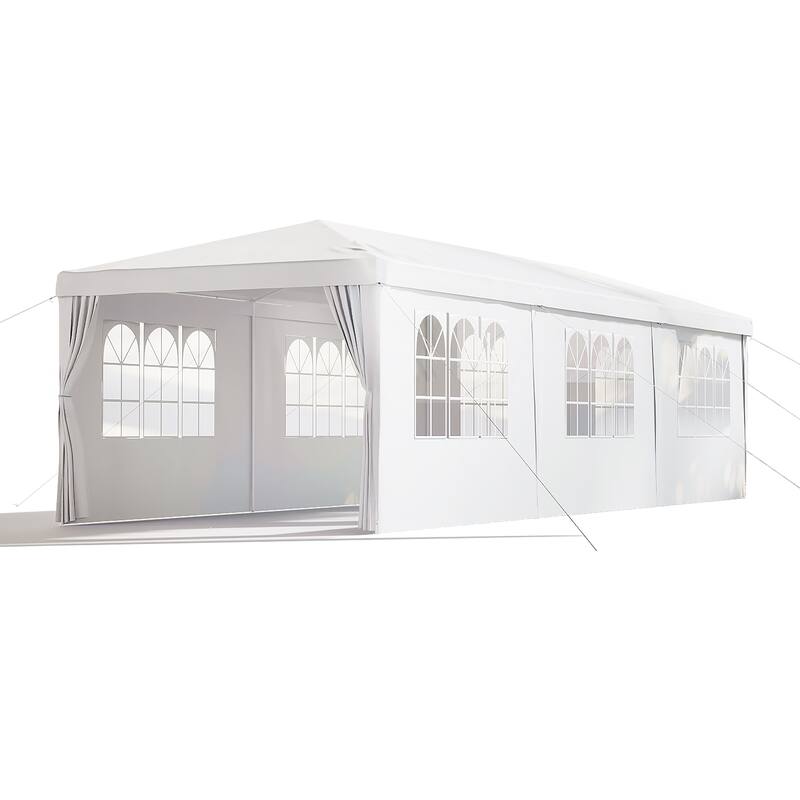 EROMMY 10x30 FT Party Tent - Waterproof Canopy with 8 Removable Sidewalls, Outdoor Gazebo for Weddings & Events - 10'x30'