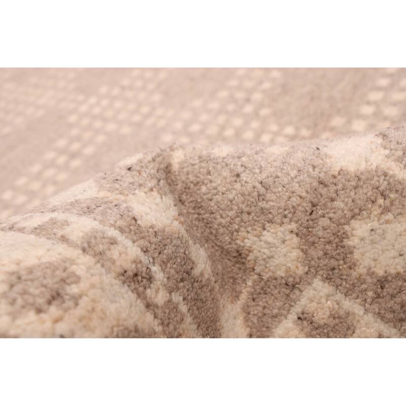 ECARPETGALLERY Hand-knotted Tangier Grey Wool Rug - 5'1 x 8'0