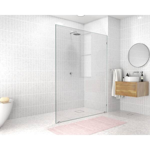 slide 2 of 27, Glass Warehouse 78" x 60" Frameless Shower Door - Single Fixed Panel Polished Chrome