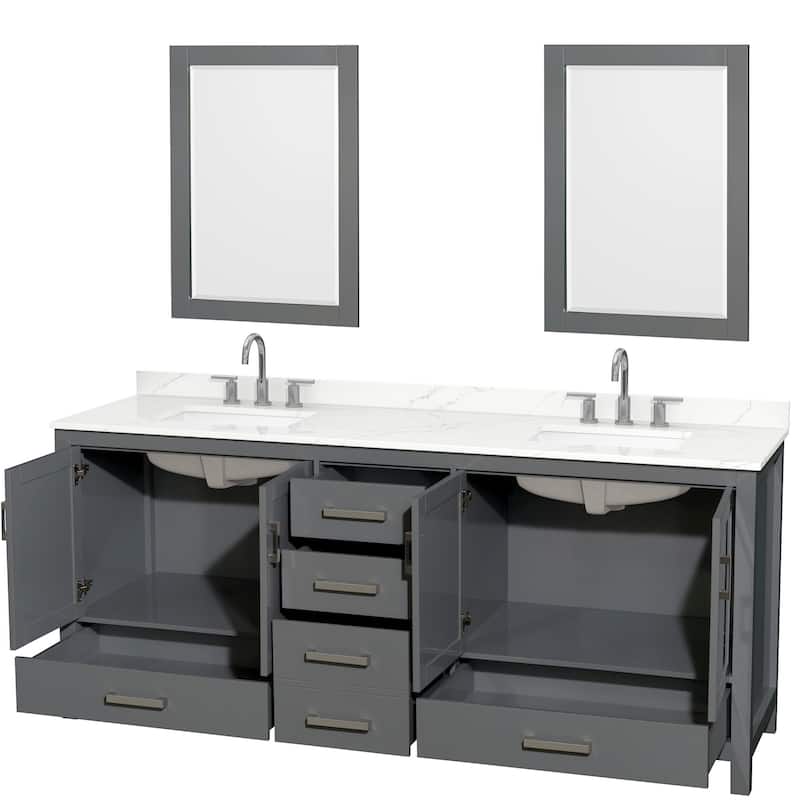 Wyndham Collection WCS141480D-QTZ-US3M24 Sheffield 80" Free Standing