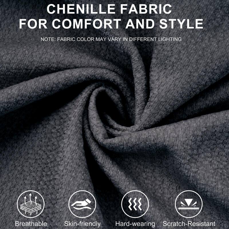 118 inch Oversized 3 Seater Deep Seat L-Shaped Sectional Couches Cloud Chenille Modular Boneless Sofa with Movable Ottoman