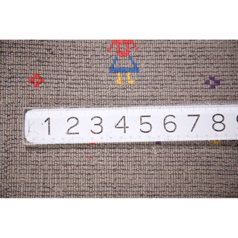 Tribal Gabbeh Oriental Square Area Rug Handmade Wool Carpet - 7'10" x 7'9"