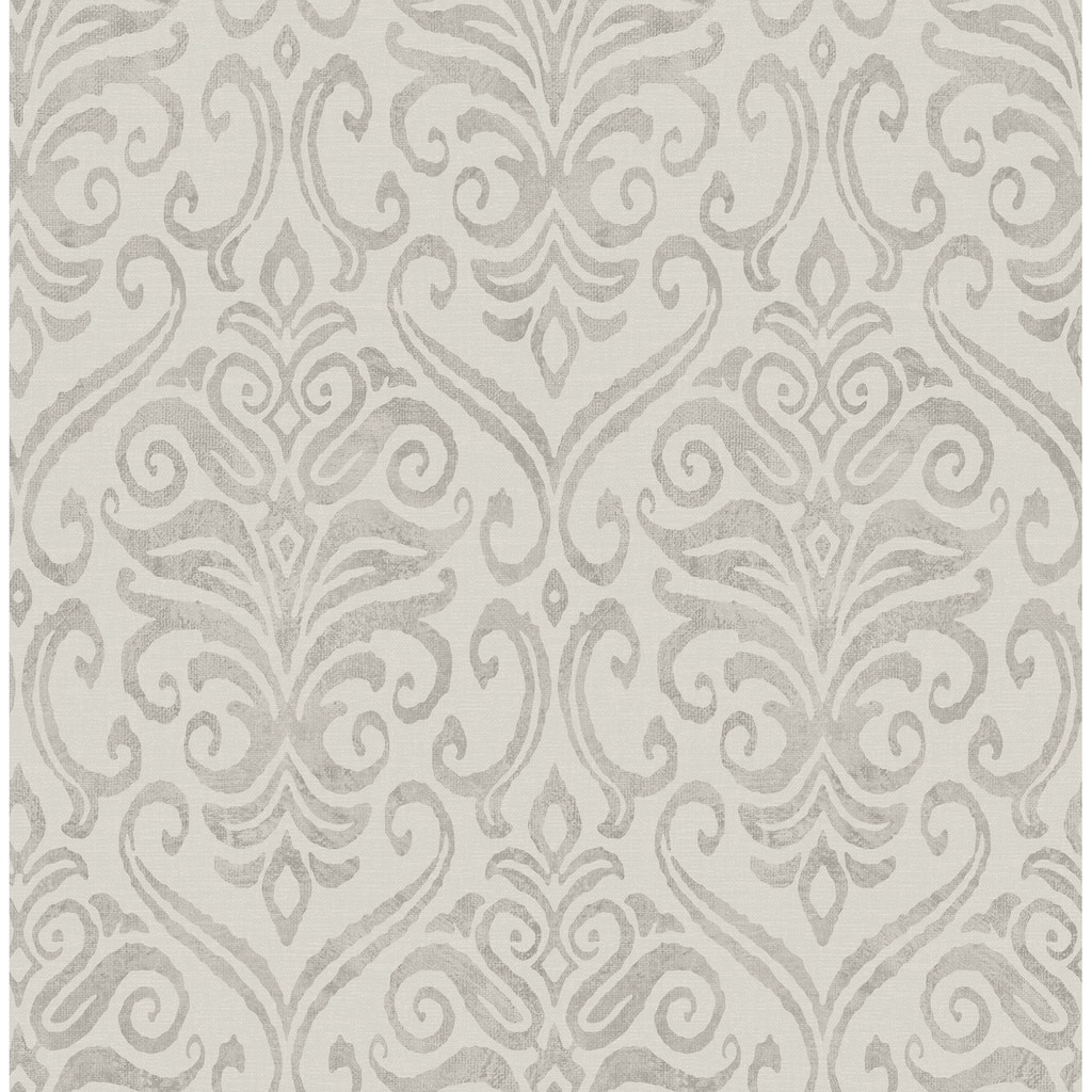 Chesapeake Adavu Grey Damask Wallpaper