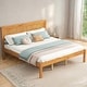 preview thumbnail 1 of 8, Queen Platform Kids Bed Frame with Headboard, Easy to Assemble, Espresso