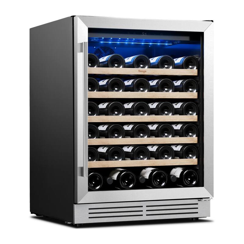 Yeego 23.4 in.52-Bottle Single Zone Wine Cooler Refrigerator Fridge with Built-In/Freestanding Design