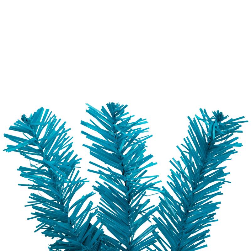 Pre-Lit Artificial Pine Christmas Garland - 9' - Turquois Blue - Clear Lights