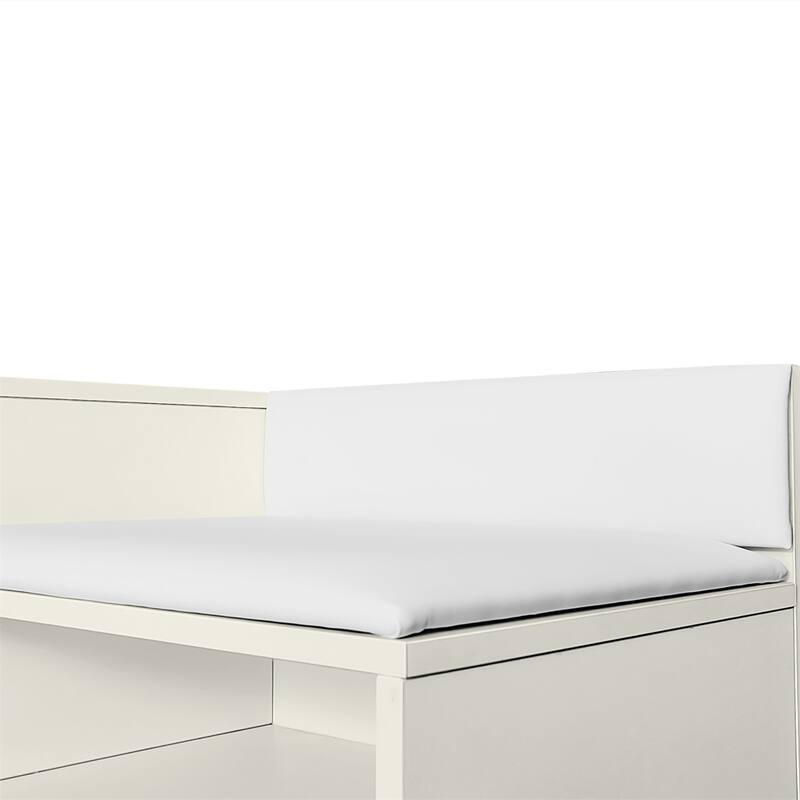 Modern Shoe Storage Bench with Hidden Storage and Upholstered Cushions