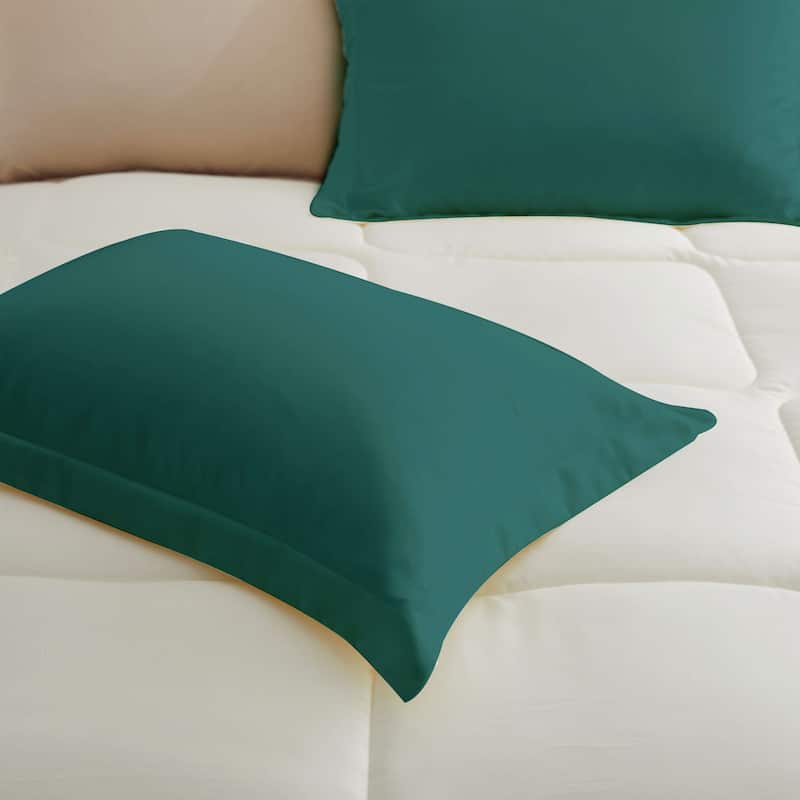 3 Piece Reversible Silky Luxury Soft Satin Comforter with 2 Satin Pillowcases