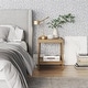 preview thumbnail 2 of 16, Nathan James Hayes Nightstand, Light Brown Finish, Glass Top