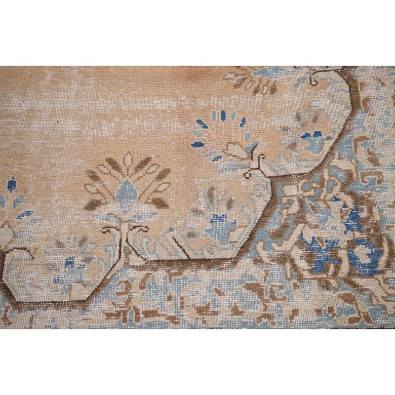 Geometric Kerman Persian Large Rug Handmade Wool Carpet - 9'7" x 13'11"