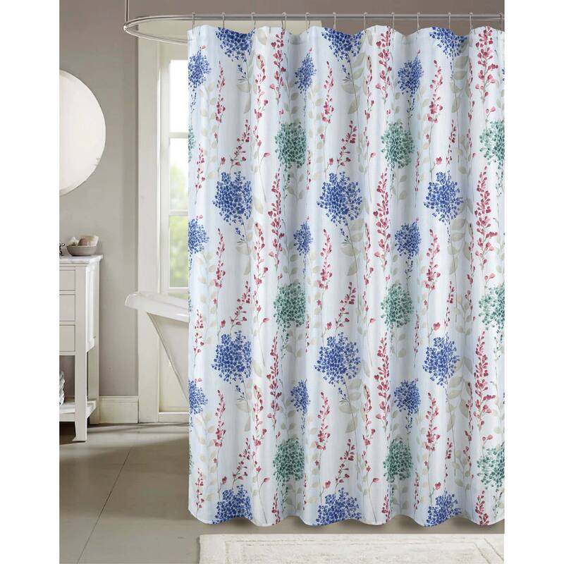 Cedar Floral Seashells Starfish Flowers Shower Curtains with Hooks