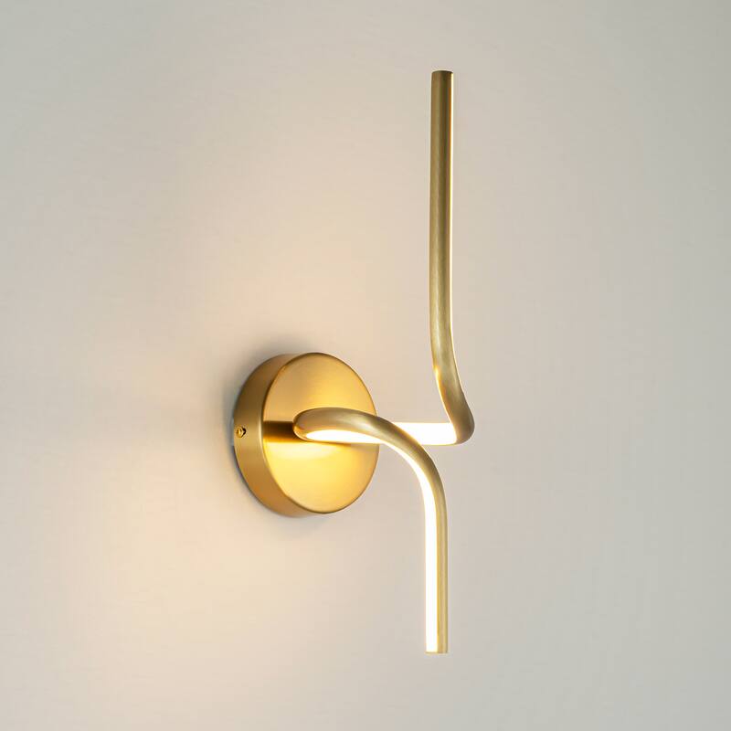 1-Light Modern Black/Gold Linear Aluminum Intergrated LED Bathroom Vanity Light