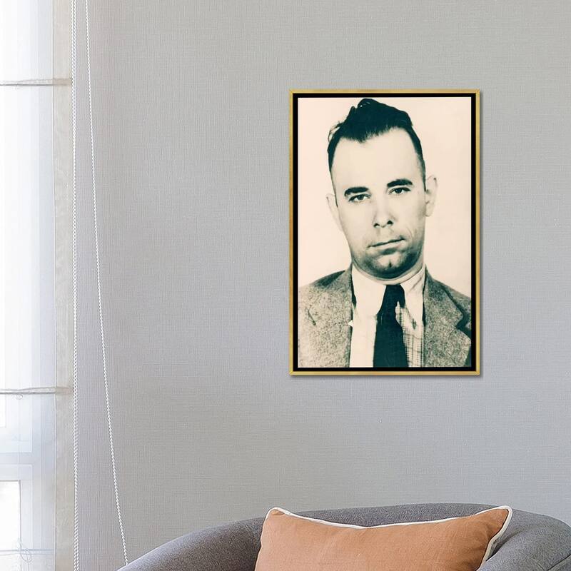 iCanvas "John Dillinger - Gangster Mugshot" by Unknown Artist Framed Canvas Print