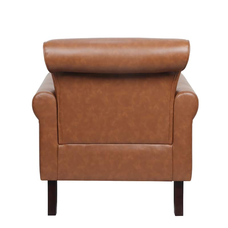 Modern Upholstered Armchair Nailhead Trim Accent Chair