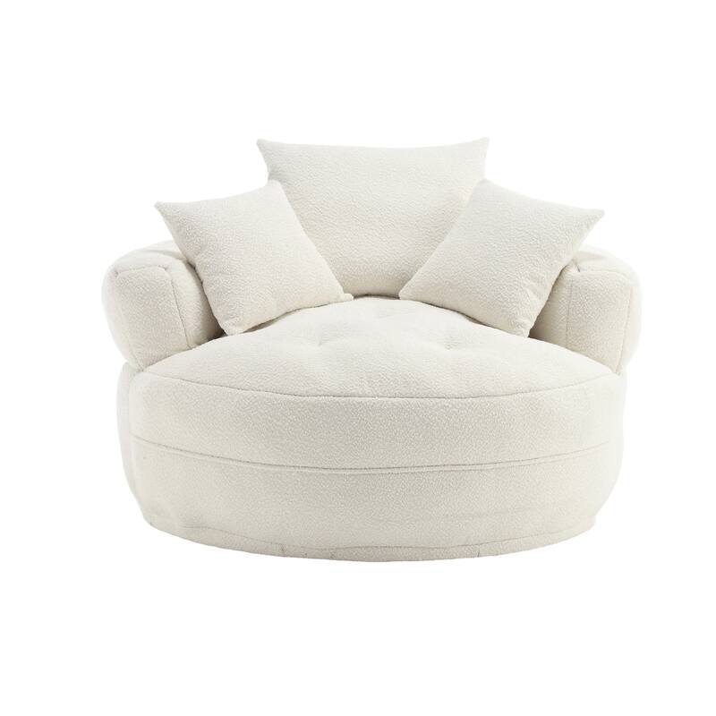Chenille Sponge single sofa,No Assembly Required,Fluffy Modern Sleeper Chair for Living room, Bedroom