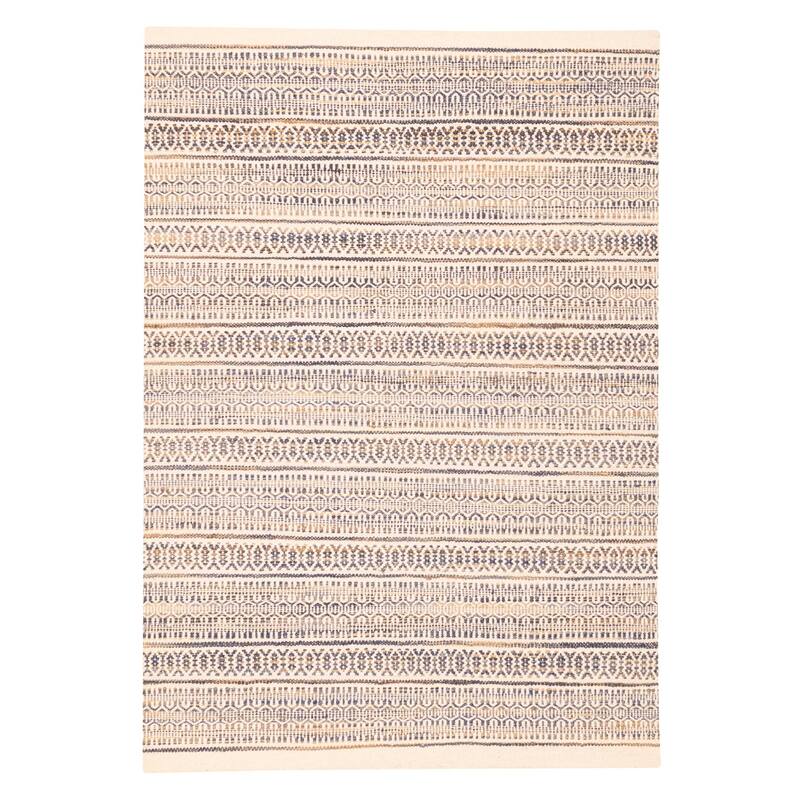 ECARPETGALLERY Flat-Weave Nevada Cream Kilim - 5'3 x 7'6