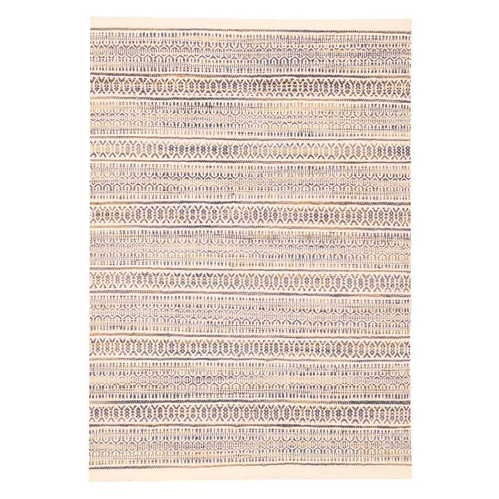 ECARPETGALLERY Flat-Weave Nevada Cream Kilim - 5'3 x 7'6