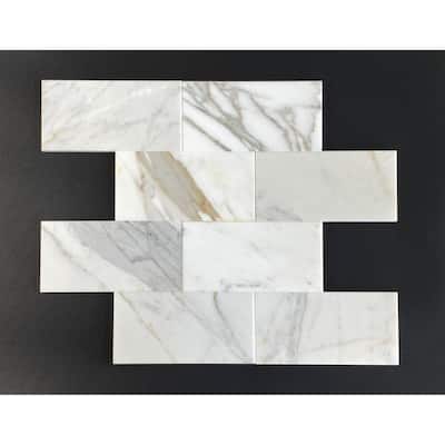 Calacatta Gold 3 x 6 Subway Wall and Floor Tiles - Case (8 Square Feet)