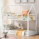 preview thumbnail 2 of 15, Twin Over Twin House Bunk Bed with Built-in Ladder