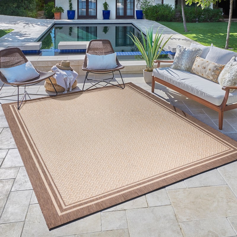 Gertmenian Paseo Soroa Classic Border Easy Care Flatweave Indoor/ Outdoor Area Rug