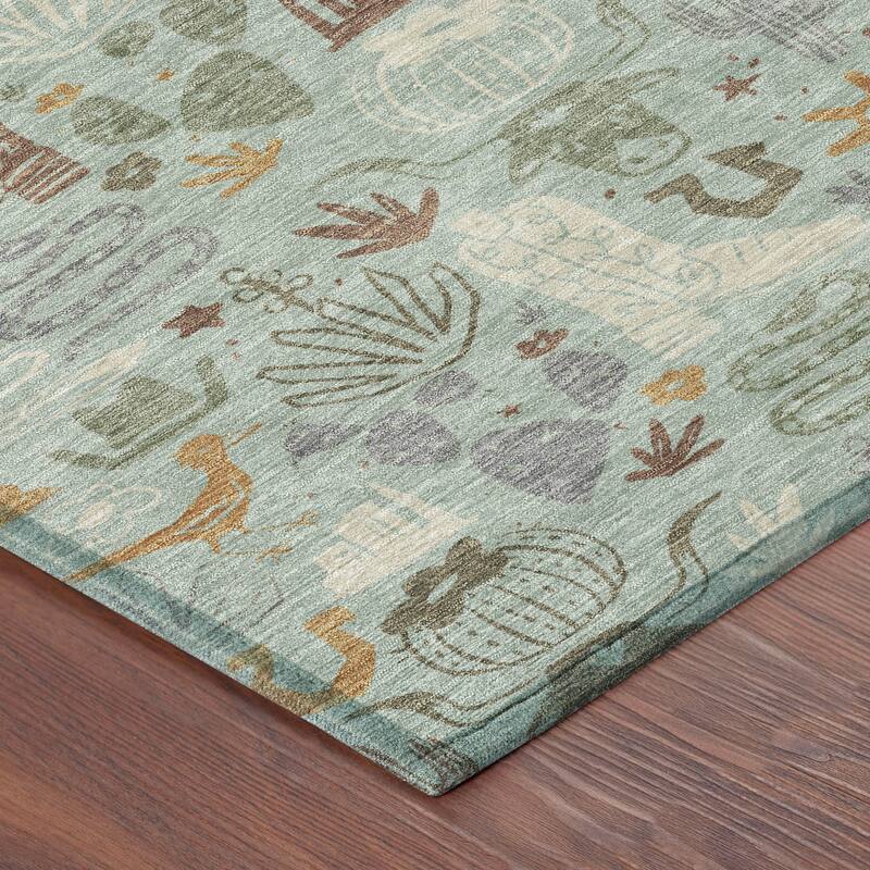 Machine Washable Indoor/ Outdoor Modern Ranch Chantille Rug