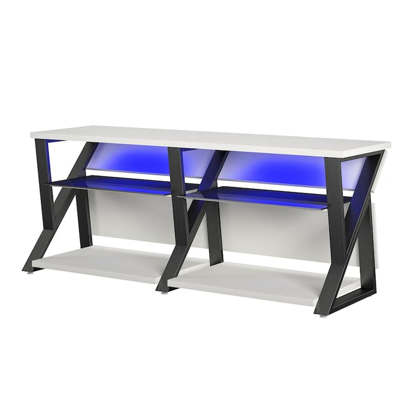 NTense Genesis Gaming TV Stand for TVs up to 70" - White