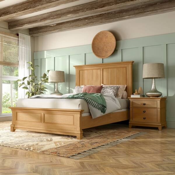 slide 2 of 22, Furniture of America Wellington Farmhouse Natural Oak 3-Piece Solid Wood Kids Bedroom Set Full