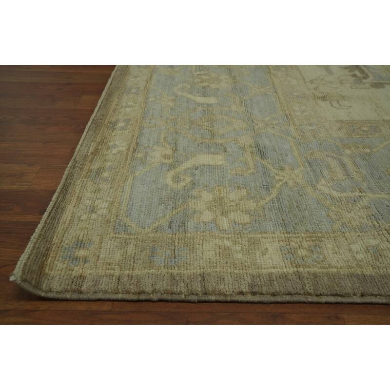 Vegetable Dye Wool Oushak Turkish Large Rug, Medallion Geometric Carpet - 13' 10'' X 10' 1''