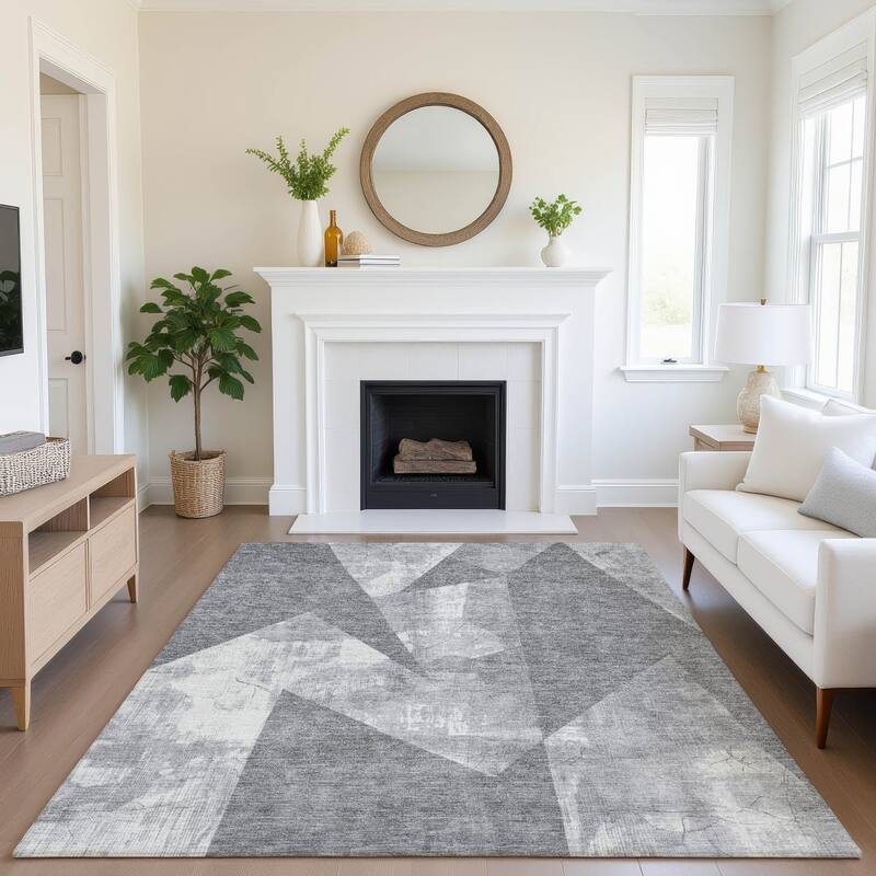 Premium Washable Super Soft Casual Contemporary Mayfield Rug - 3' x 5' - Gray