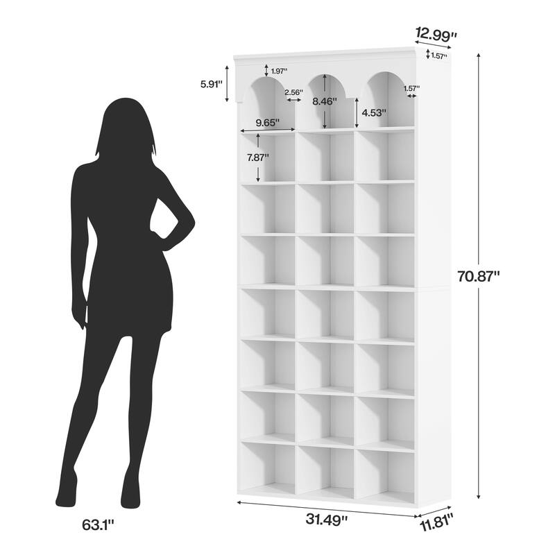 8-Tier Shoe Storage Cabinet with 24 Cubbies