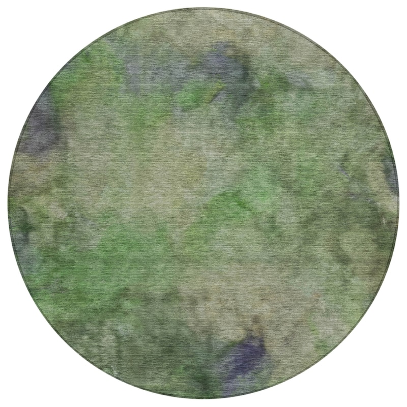 Machine Washable Indoor/ Outdoor Abstract Contemporary Chantille Rug