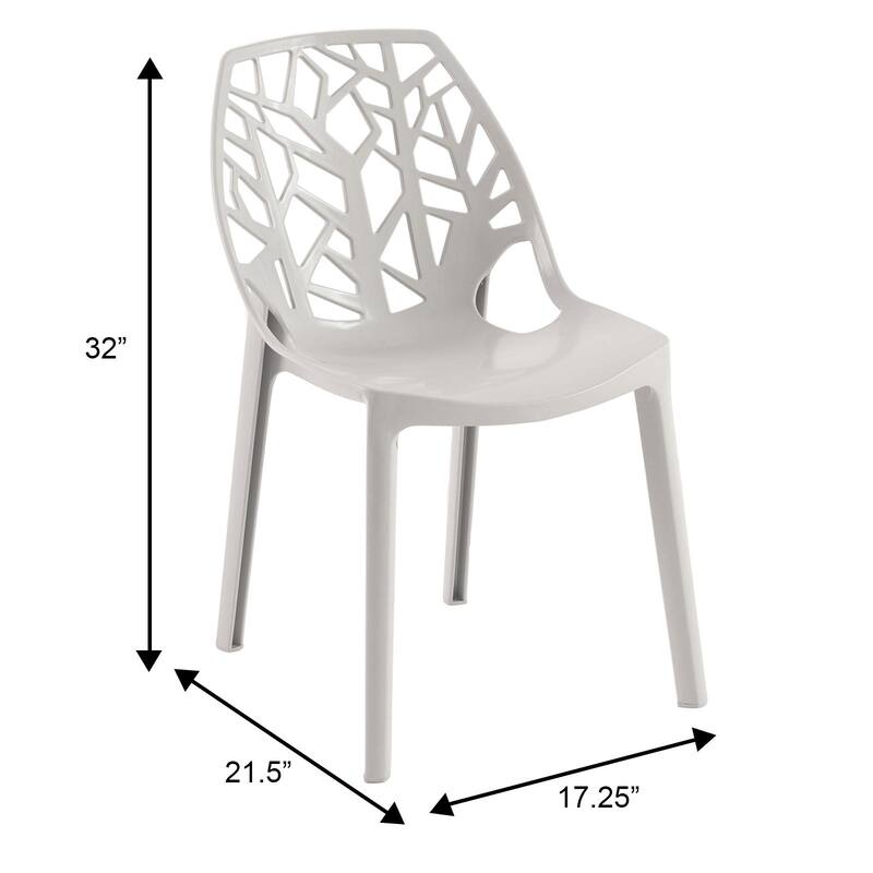 Cornelia Modern Stackable Dining Chair with Cut-out Design Accent Side Chair for Dining rooms, Patios, or Kitchens (Set of 4)