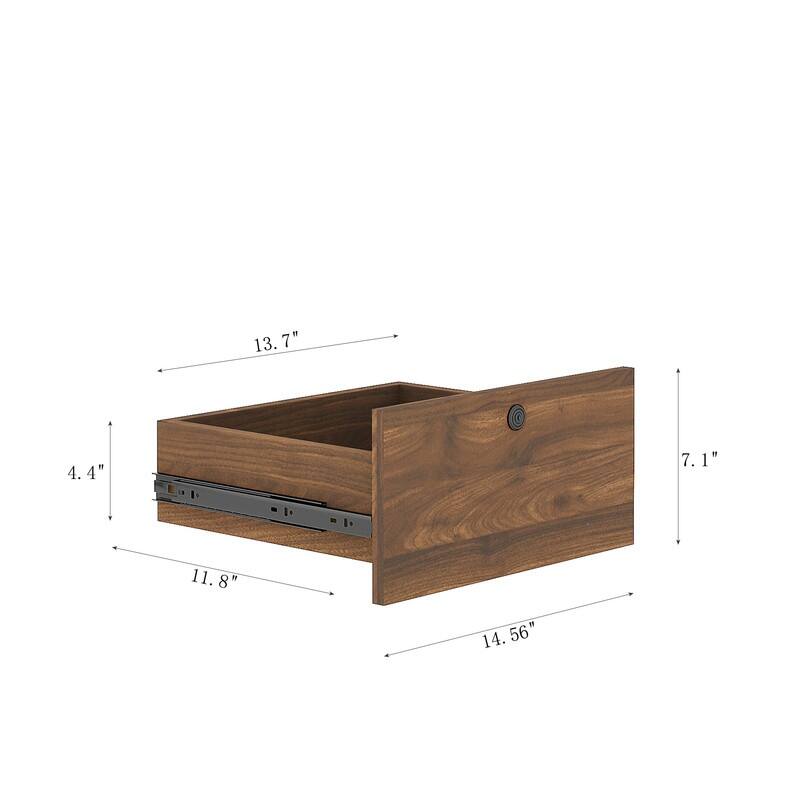 Nightstand with Charging Station, Smart Nightstand with Night Light, Modern Night Stand with Bookshelf, Bedside Tables
