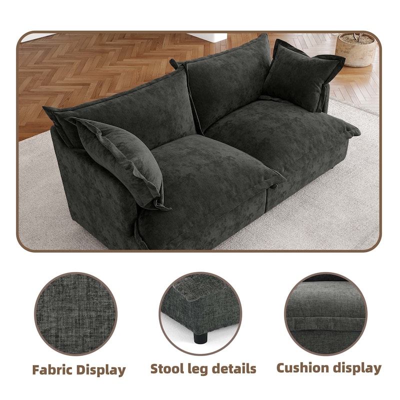 Double Layer Cushion Comfy Cloud Modular Sectional Sofa Set