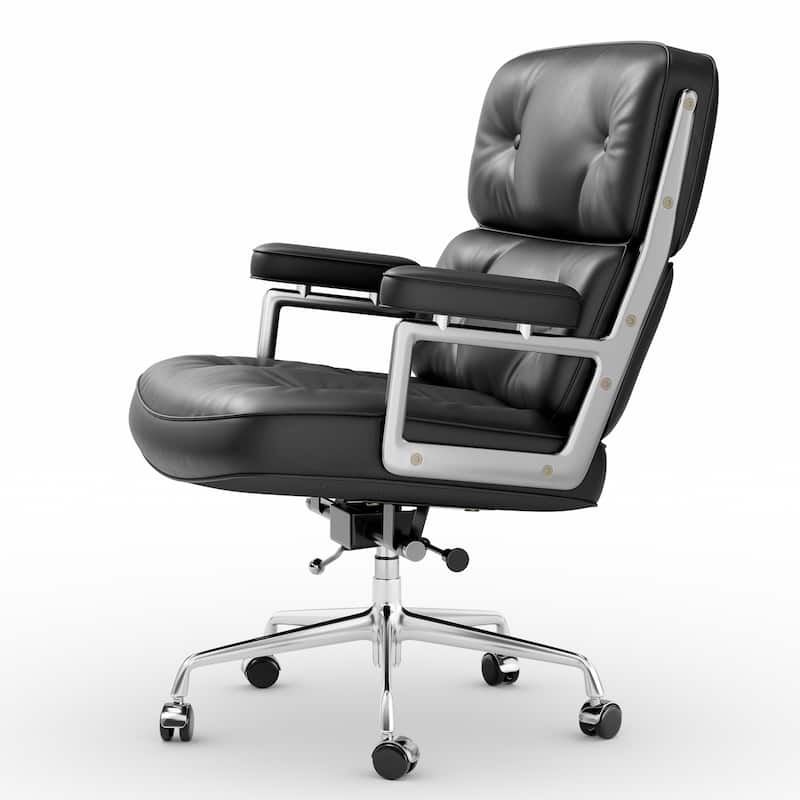 Mid-Back Ergonomic Executive Lobby Chair with Lumbar Support - N/A