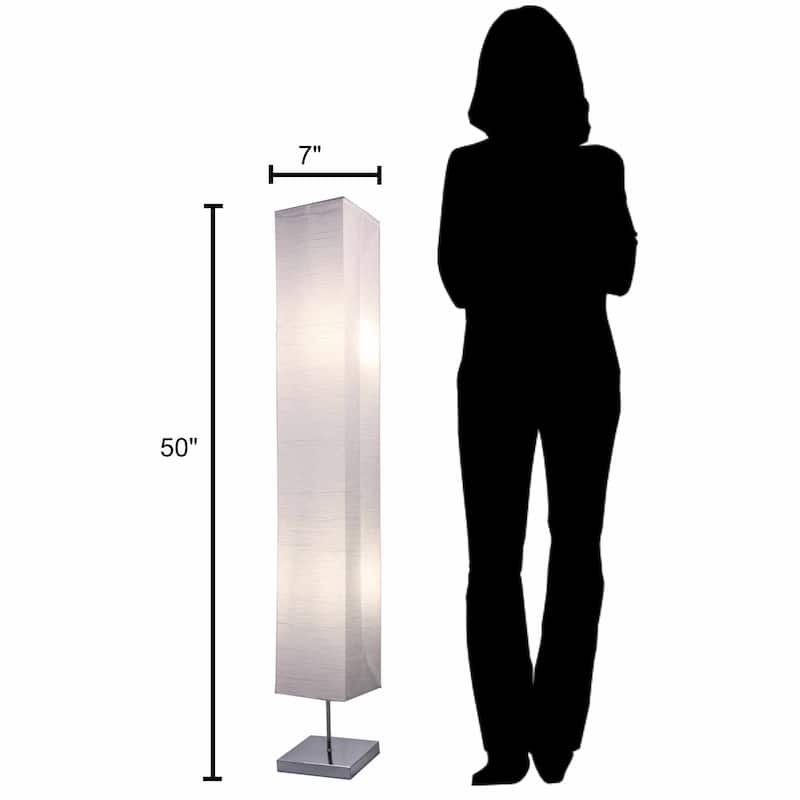 Honors Paper Floor Lamp with Chrome Base and White Paper Shade 2-PACK