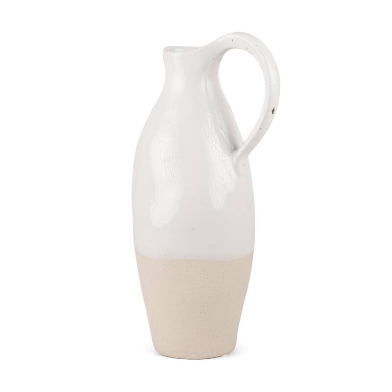 Valora Cream Vase - 7.1L x 5.3W x 14.4H