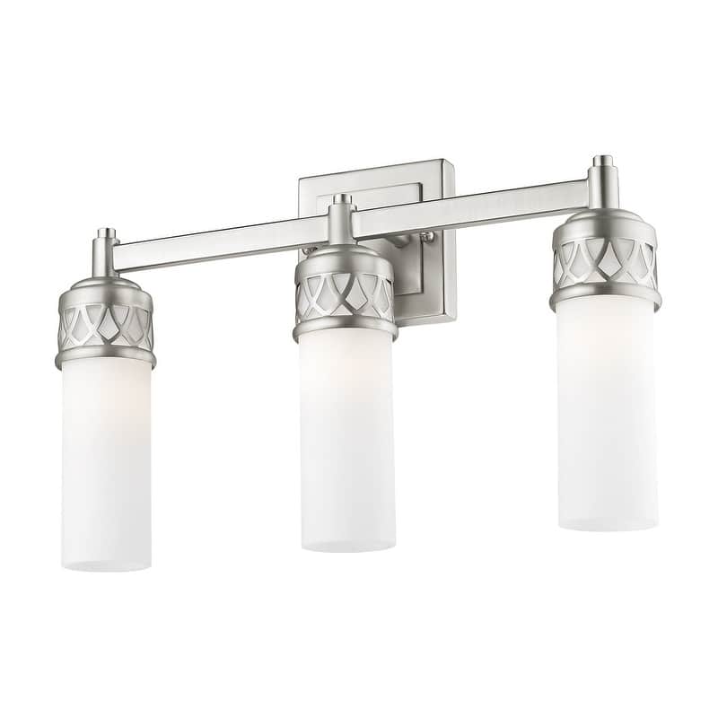 Livex Lighting 3-Light Brushed Nickel Bath Vanity, 4723-91 - 17.5" W x 10.75" H x 4" Ext.