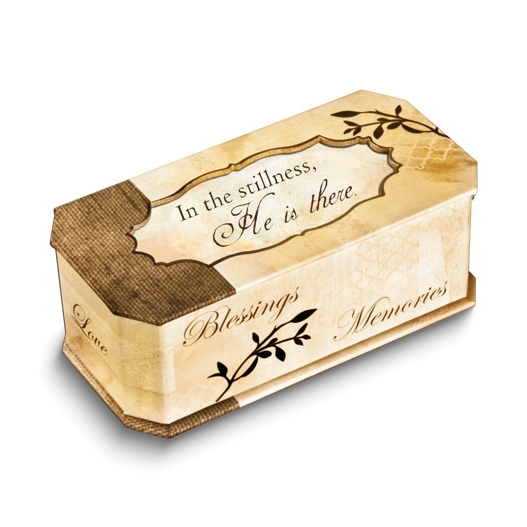 thumbnail image 2 of Cottage Garden Music Box - Wood Locket Box Playing Amazing Grace With Scripture Verse 2 of 14