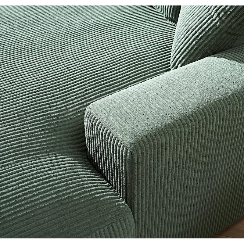 US Pride Furniture Luxe Oversized Soft Corduroy Fabric Chaise Sofa for Living Room and Bedroom