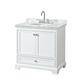 Option White / White Carrara Marble Top / Polished Chrome