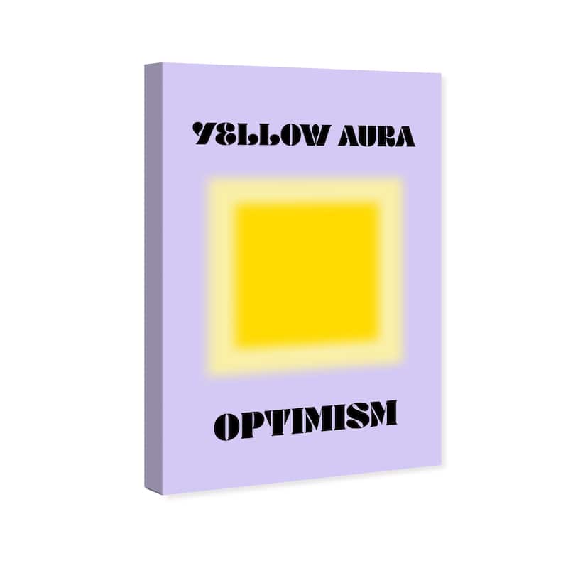 Wynwood Studio Canvas Spiritual and Religious Yellow Aura Optimist Yellow and Lilac Modern & Contemporary Wall Art Canvas Print