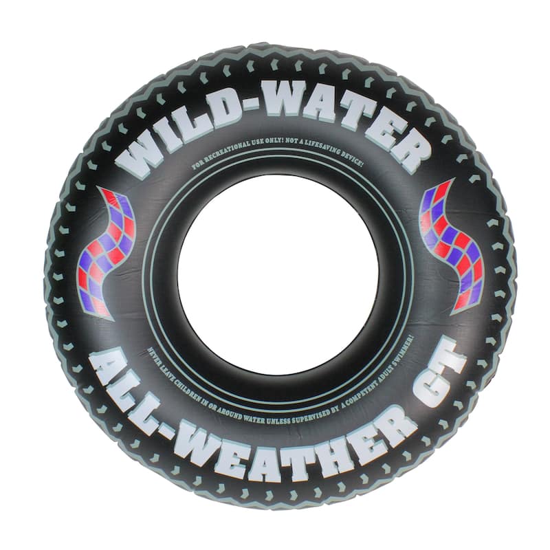36" Black and White Inflatable Wild Water Monster Tire Inner Tube