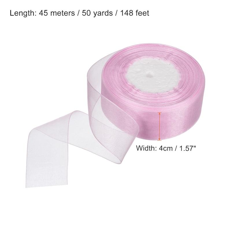 4cm 50 Yard Sheer Organza Ribbon Chiffon Decor Fabric Gift Wrapping
