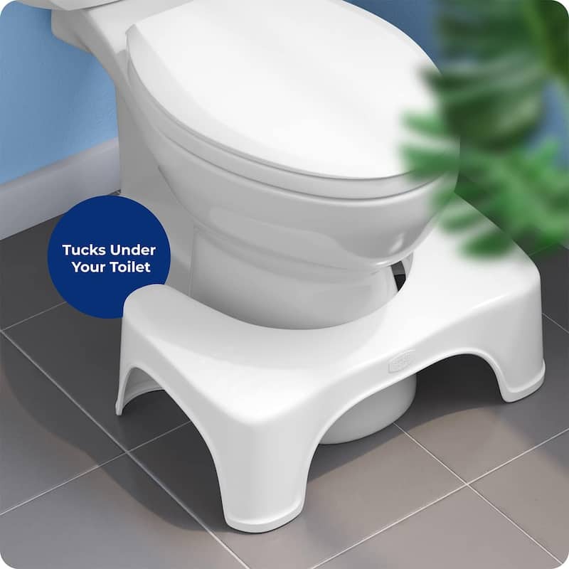 Squatty Potty Standard 7 Inch Toilet Stool, White, Durable Plastic Bathroom Squatting Poop Stool for Potty Assistance - White