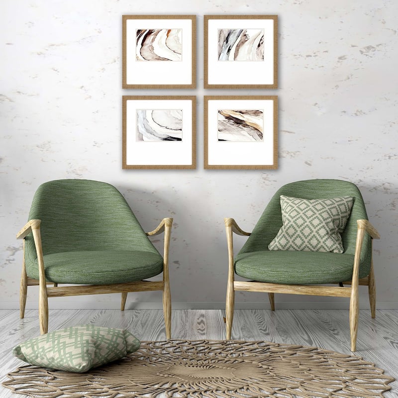 Gulf S/4 Framed Art Giclee Under Glass - Brown