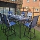 preview thumbnail 1 of 67, 7-Piece Patio Bar Stool Set Textilene Swivel Stools Blue-non padded