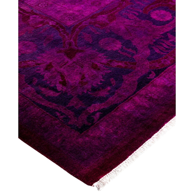 Overdyed One-of-a-Kind Hand-Knotted Area Rug - Pink - 9' 4" x 12' 4"