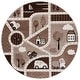 preview thumbnail 11 of 38, SAFAVIEH Carousel Kids Lumnie Neighborhood Rug 6'7" Round - Brown/Beige