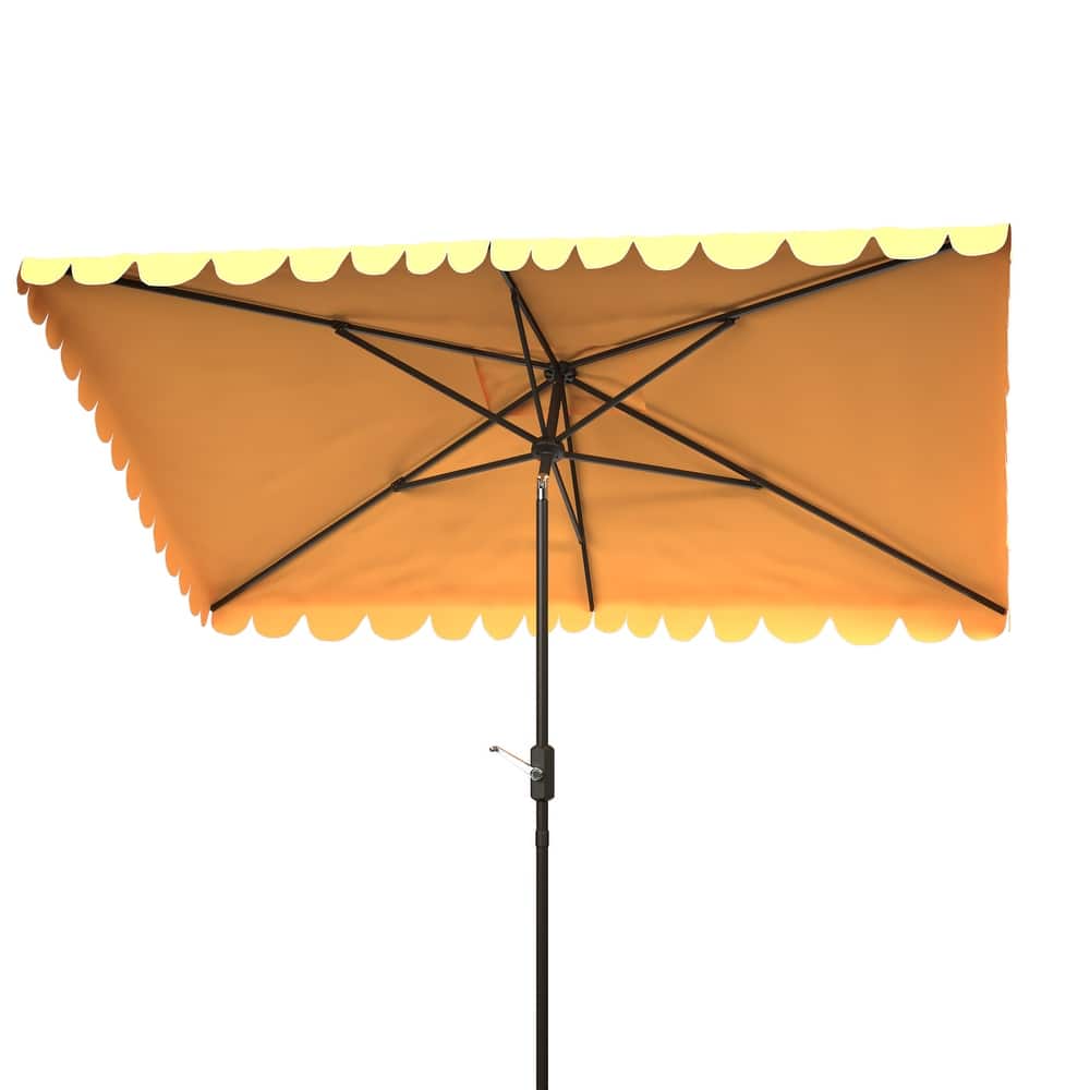 SAFAVIEH Outdoor Living Venice 6.5 x 10-foot Rectangular Crank Umbrella